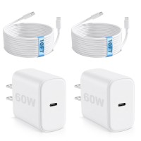 Curvologys 60W USB-C to USB-C Cable 2Pack 10FT Long Cable